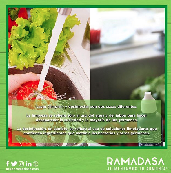 Diferencia lavar y desinfectar